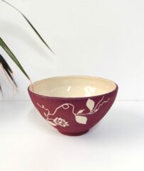 bol fait main en ceramique decor naturel